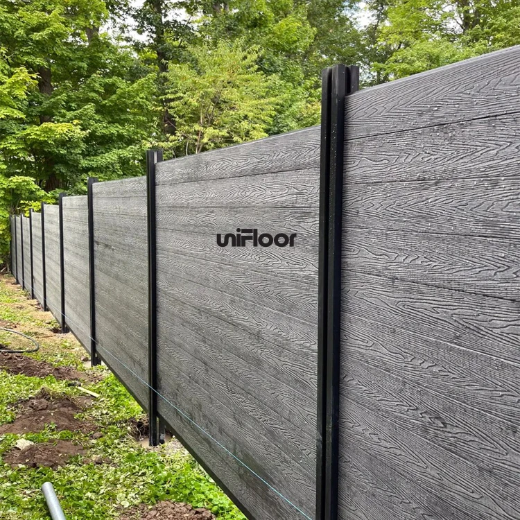 Unifloor 140mm 3D deep embossing Durable Park fence Wood grain wpc co extrude fence panel boards