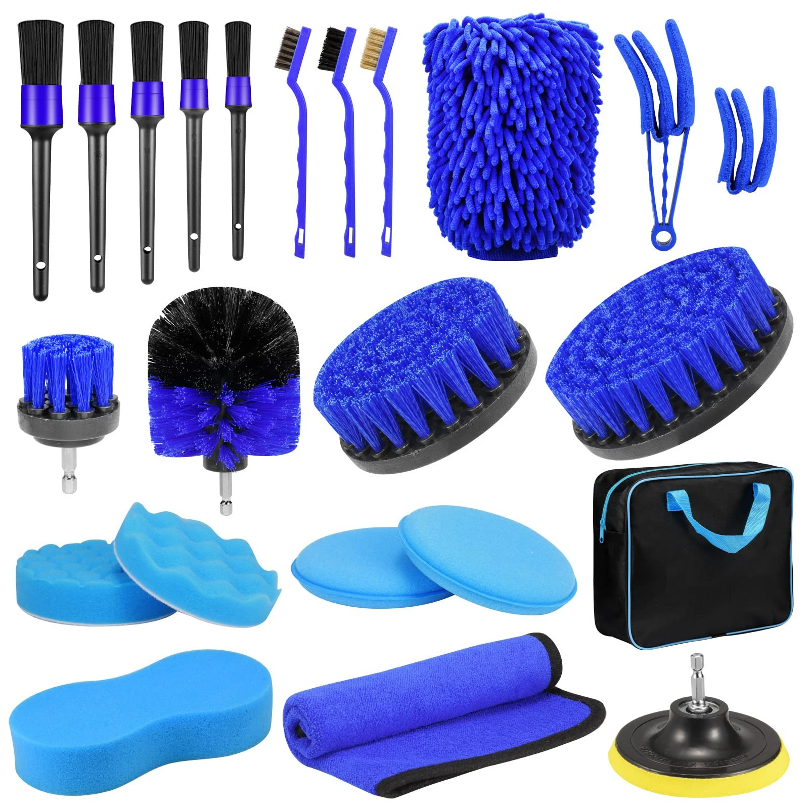 Wholesale 23 Pcs Car Cleaning Kit Car Detail Brush Attachments for  Exterior Interior Wash