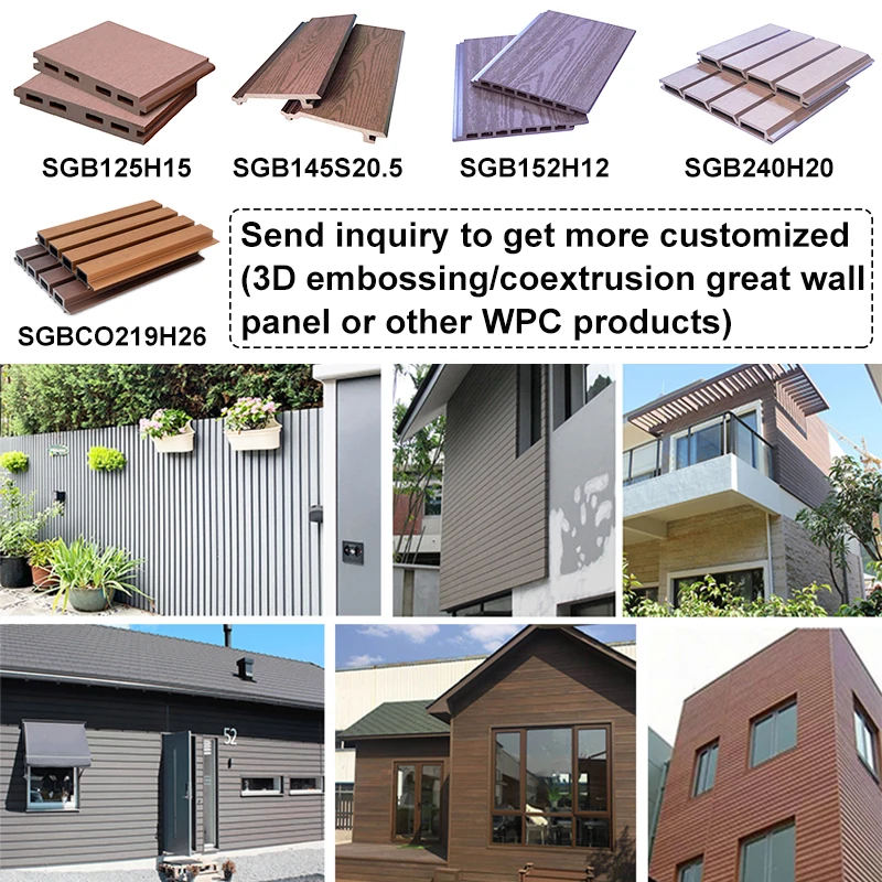 Cheapest outdoor wpc wall cladding wood wpc wall panel floor hollow boards slat panel exterior