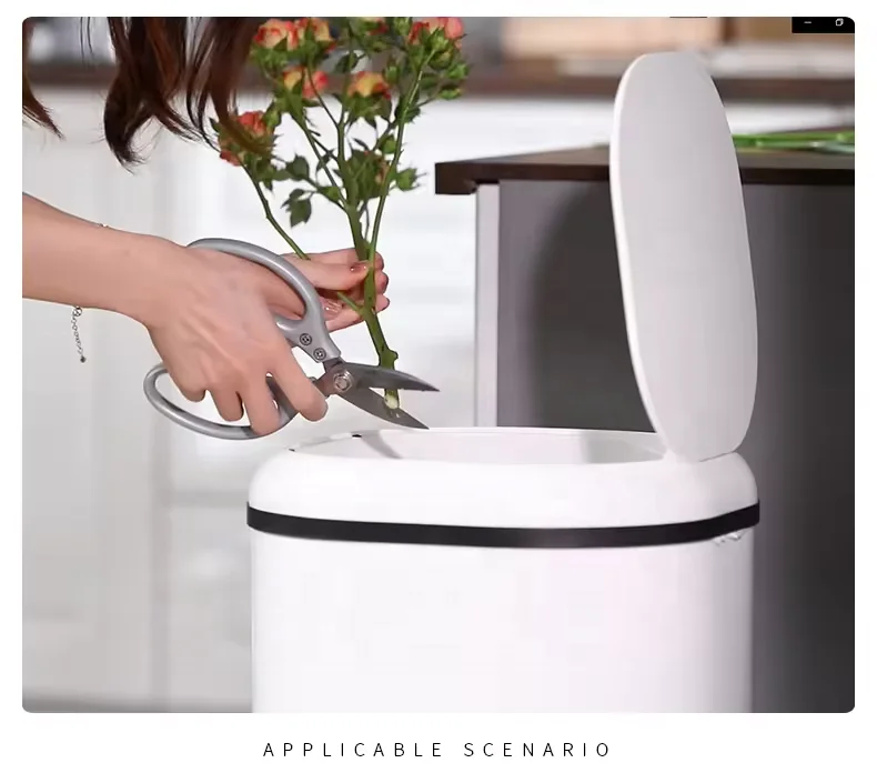 30L 38L Smart Waste Bin White Automatic Kitchen Trash Can Sanitary Bins With Sensor Bathroom Sensor Bin