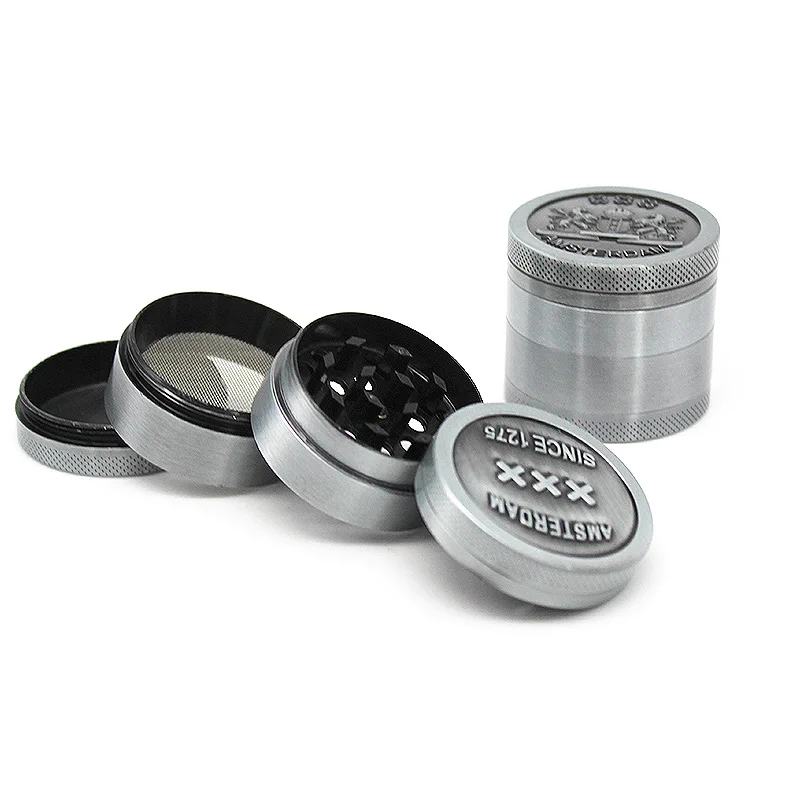 Gunter Smoking Accessories Wholesale Smoke Shop Amsterdam 4 Layers Zinc Alloy Tobacco Herb Grinder