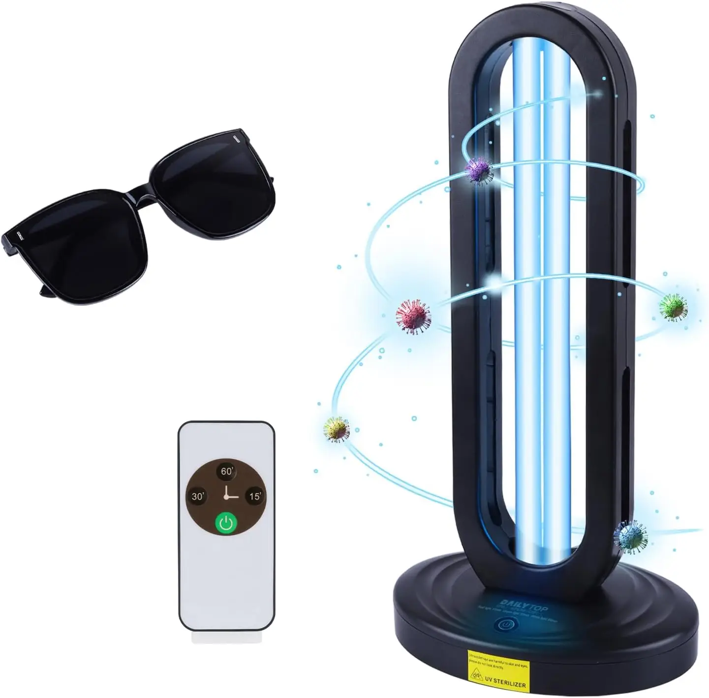 UV Light Sterilizater Lamp with Ozone for Odor Room Air Purification Remote Control Included 99.99% Sanitization Rate