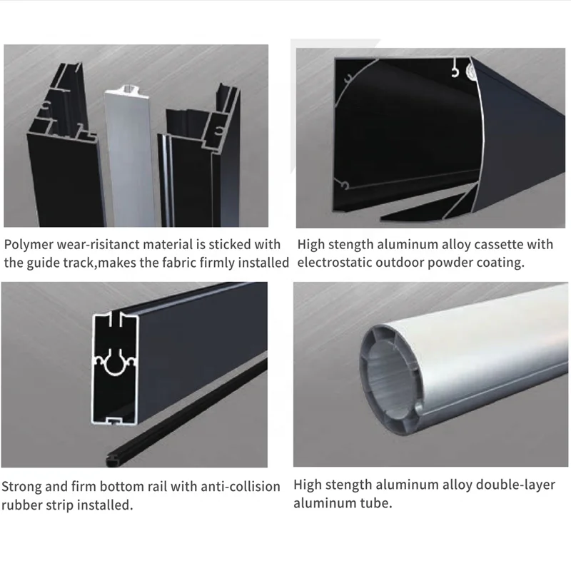 electric waterproof  Windproof Outdoor blinds Motorized balcony outdoor zip track roller blind Shade outdoor blinds zip