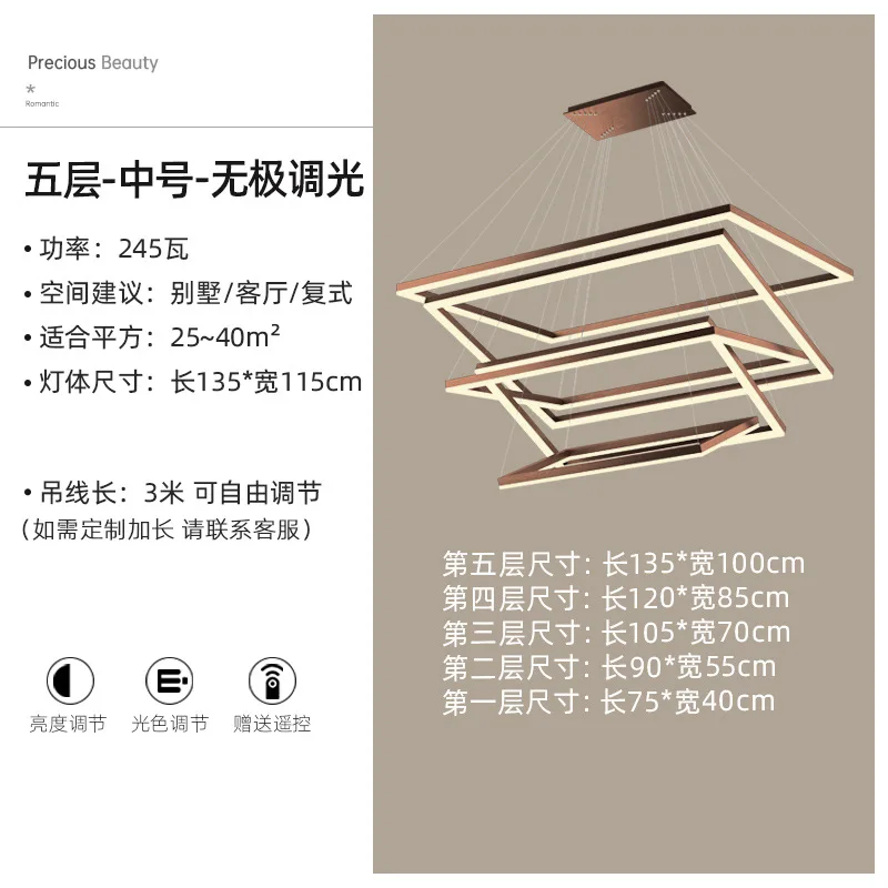 new modern crystal chrome rectangular led pendant lamp