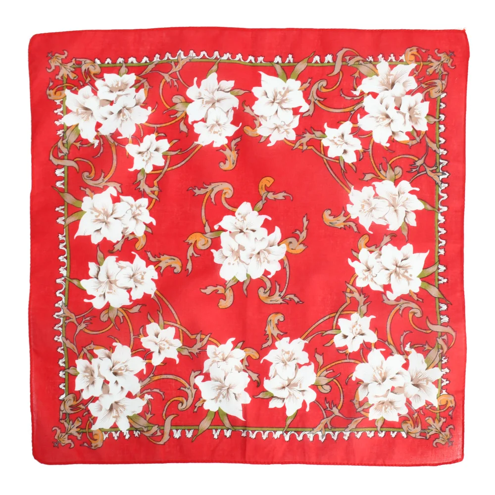 Fashionable New Style Flower Print 100% Pure Cotton Scarf Multifunctional Turban Cycling Sport Bandana Mask Scarves