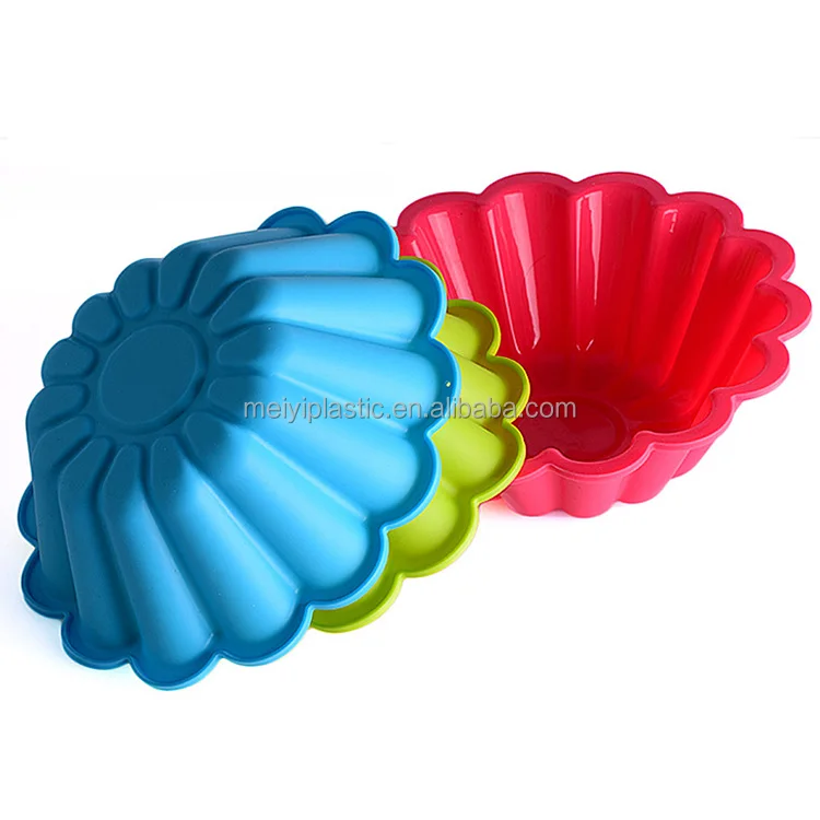 Silicone Large Cake Mold Flower Shaped Round Nonstick Baking Pan Cheesecake/Pie/Flan/Bread Baking Tray for Birthday, Anniversary