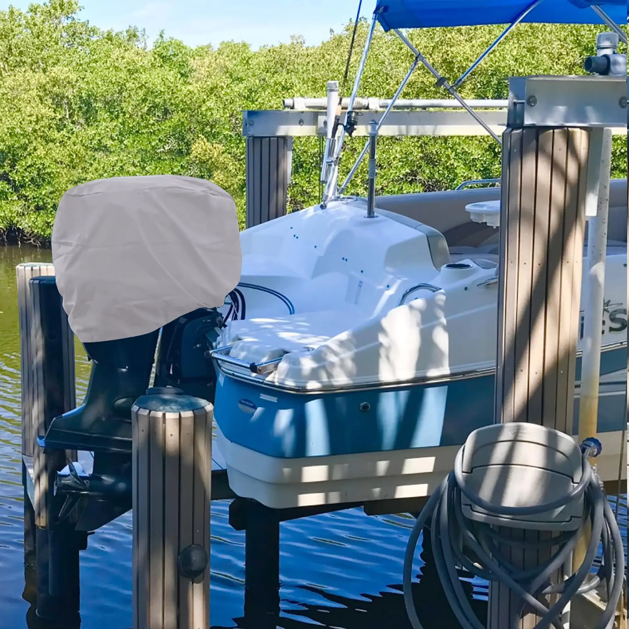 Сверхпрочный чехол BBMonkey для лодки с подвесным мотором, брезентовый чехол для лодки, чехол для двигателя с морским Мотором для моторной лодки