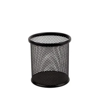 Custom Black Round Mesh Organizer Wire Metal Office pen pencil holder