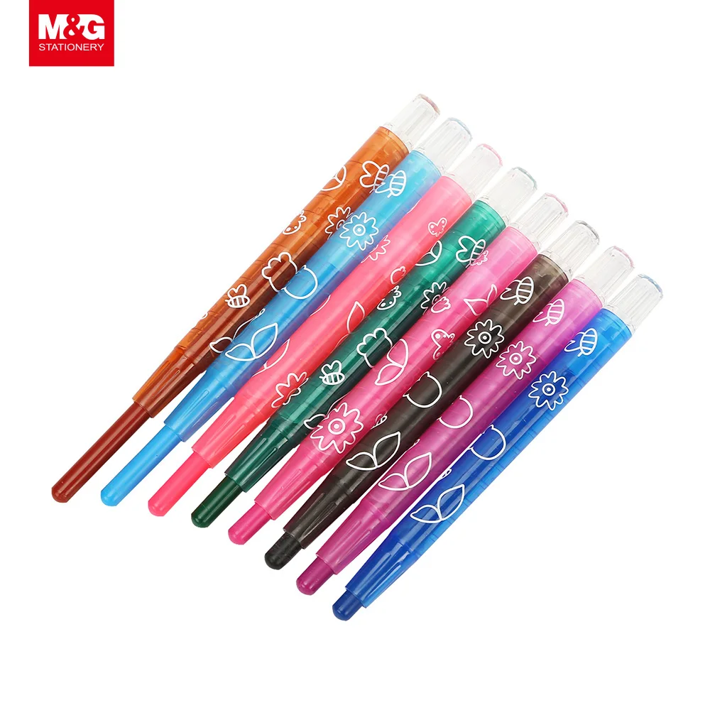 M&G Best Selling 12 Colors Crayon Set Twistable Crayon For Children Set Pp Box Package