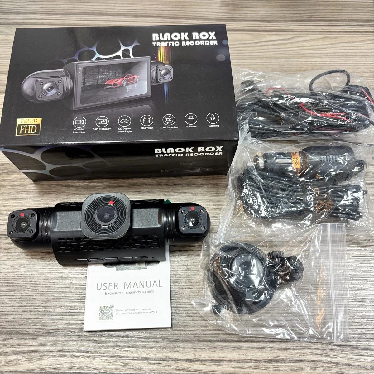 New Product 4 Cameras Digital Car Dash Cam Road Traffic Recorder 1080P 360 Degree Security Video Recorder