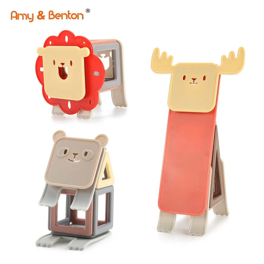 AMY & BENTON 76pcs Hot sale Animal Magnetic Building Blocks for Children Educational Toys