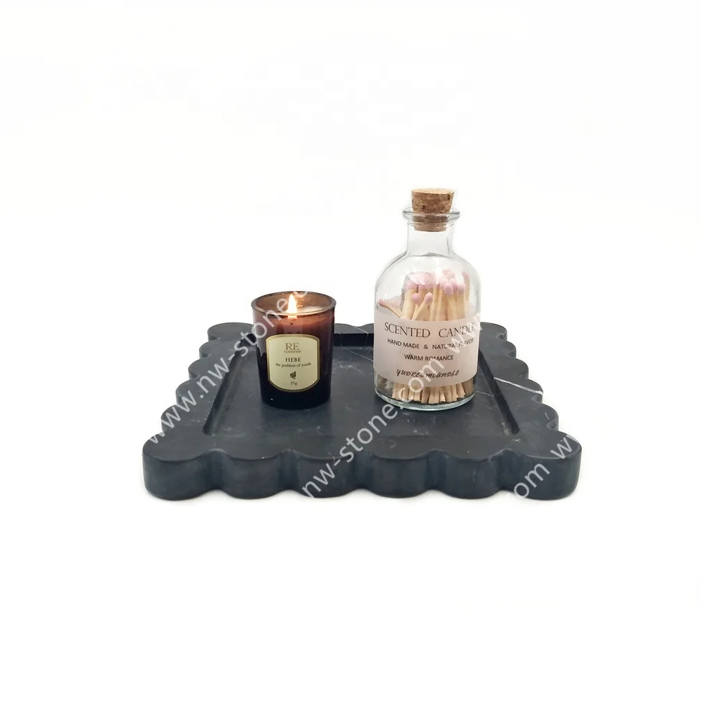 Черный мраморный лоток для сервировки