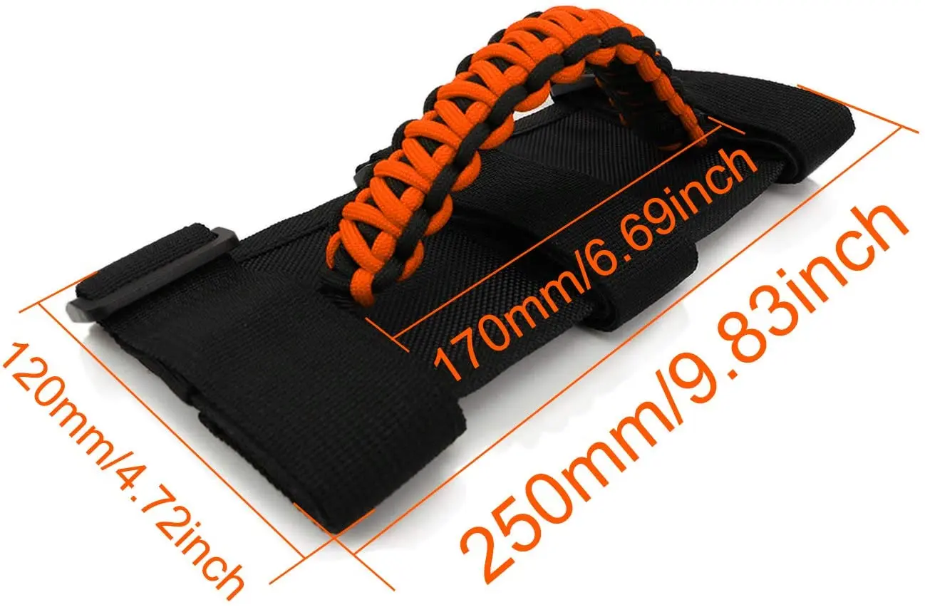 roll bar grab handles paracord grip handle Handmade Retractable Grip Rear Sound Bar Roll Bar 550 Paracord Grab Handles