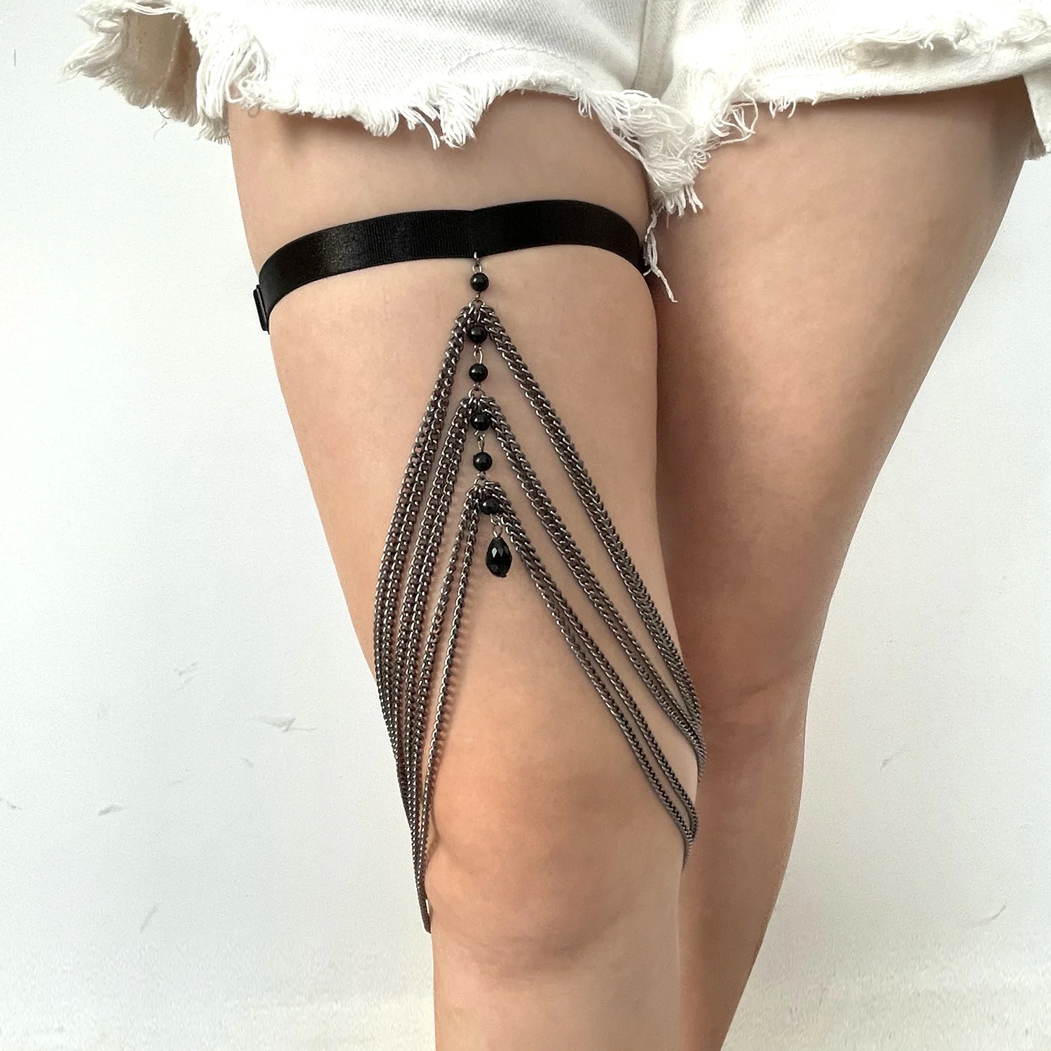 2024 Summer Acrylic bead layers women gold plated Body Thigh chain gifts for women fashion jewelry body chain