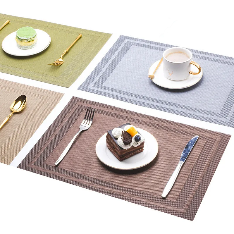 Wholesale PVC Woven Placemats Plastic Waterproof Non-Slip Placemats for Dining Table