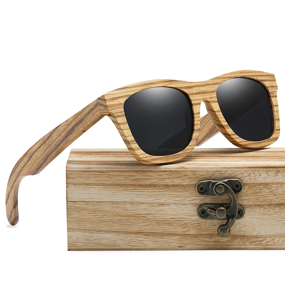 2022 premium eco-friendly custom zebra wooden sunglasses polarized lens