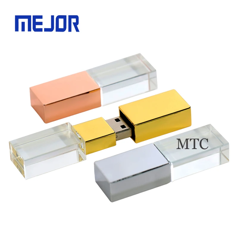 Cristal business gift 4g flash stick black 8g transparent 3D glass Pen drive 64G crystal Usb 32GB