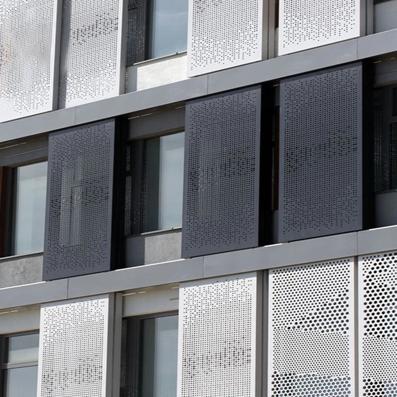 High quality facade wall panel round hole curtain wall facade aluminum facading panel