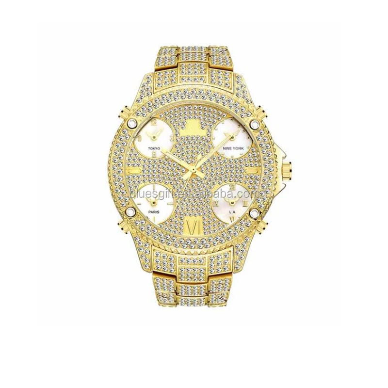 Мужские часы с бриллиантами, из нержавеющей стали