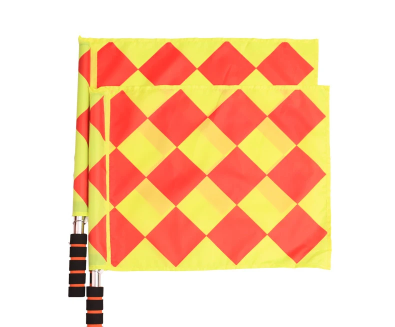 Soccer Linesman Referee Flags Football Referee Flags Metal Pole Foam Handle With Carring Tote Athletic Sport Game Flag