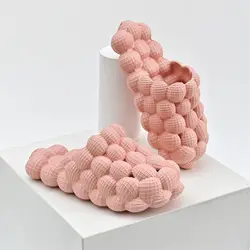 Oem Customize Slides Original House Footwear EVA  Flat Sandals Bubble Sides Slippers With Charms