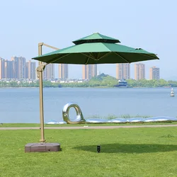 Solar Outdoor Umbrella Courtyard Sunshade Umbrella with Solar Light Roman Style Solar Umbrella with Light Use for Beach Villa