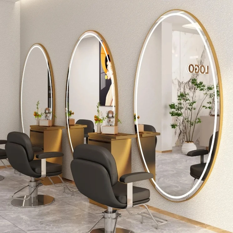 Hot Selling Salon Furniture Barbershop Special Mirror With Led Lights Hairdressing Mirror