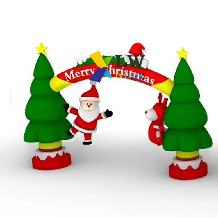 High Quality Blow Up Giant Christmas Santa Arch Outdoor Decorations Inflatable Christmas Arch