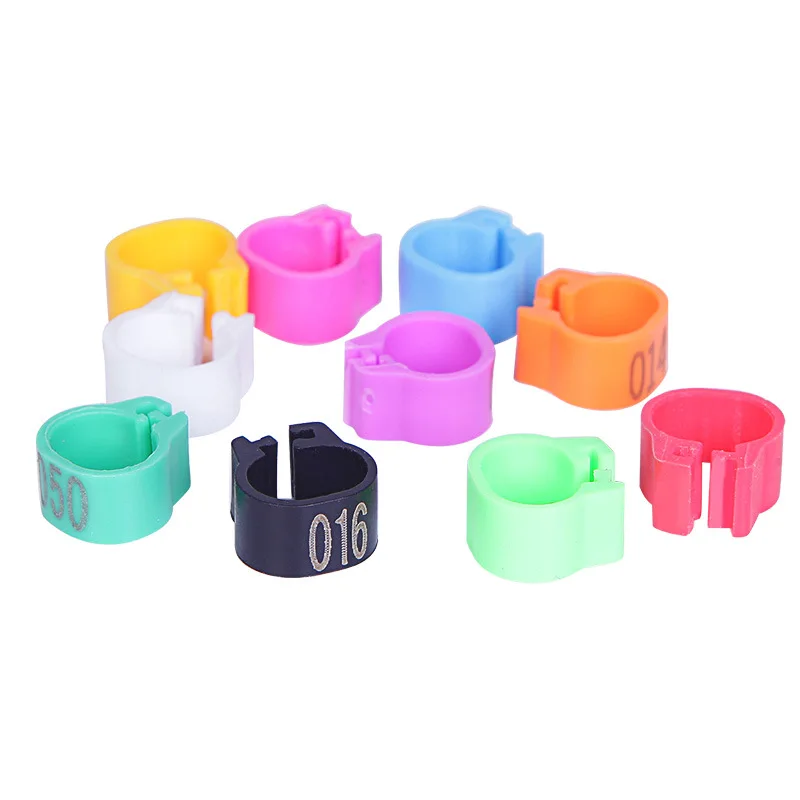 Cheaper price Pigeon Leg Plastic Foot Clip Rings Band for Birds Chickens Tags Mixed Color pigeon foot ring