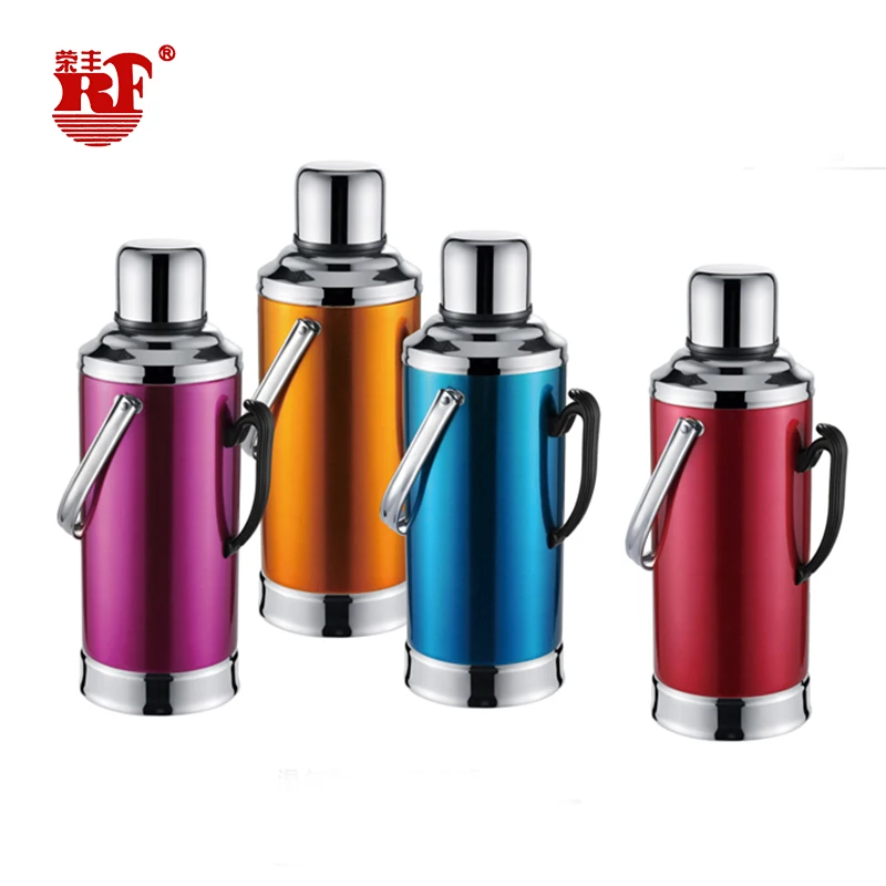Цветная вакуумная фляжка из нержавеющей стали с двойными стенками, термос с логотипом