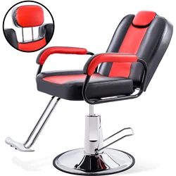 Barber Chair for Hair Salon with 20% Extra Wider Seat Heavy Duty Hydraulic Pump Salon Beauty Equipment (Black & Red)