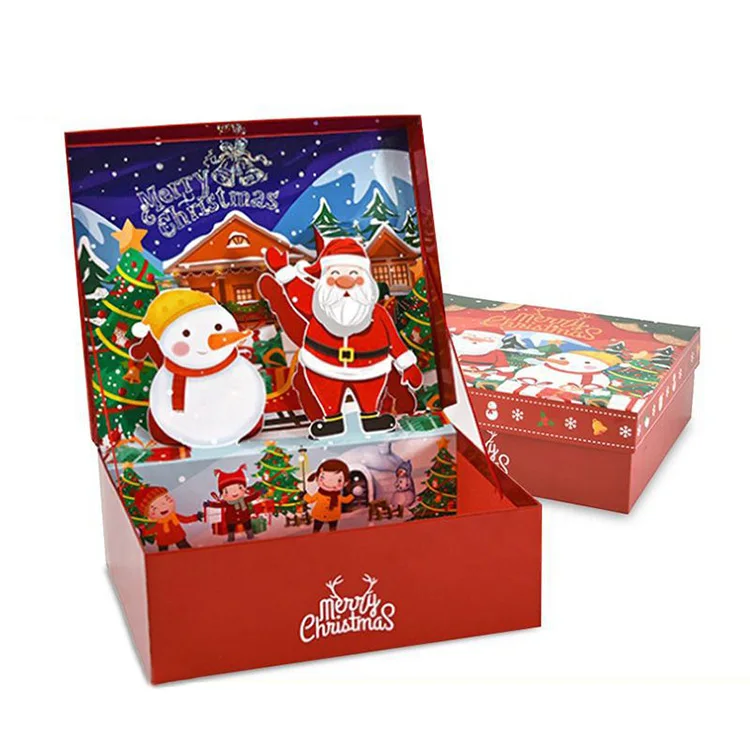 Custom Caja De Regalo 3D Navidad Large New Year 3D Design Pop Up Paper Cube Gift Packaging Gift Boxes For Candy