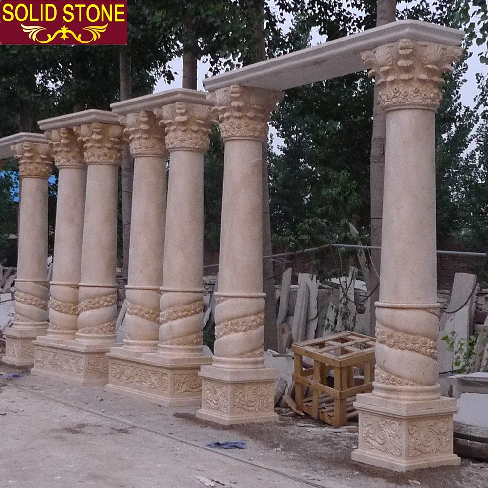 Best New Products garden decorative marble pillar hand carved Roman style marble column
