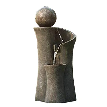 Большой камень, уличный полирезиновый волокнистый камень, украшение для дома и сада, водяной фонтан с шариком