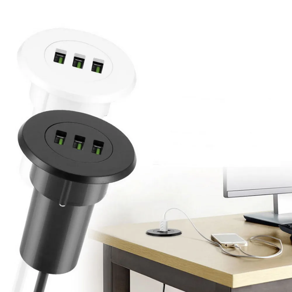 5V 3.1A Desktop Embedded Multi Port USB Charger, Sofa End table concealed USB charger, quick charging for phone and Table PC