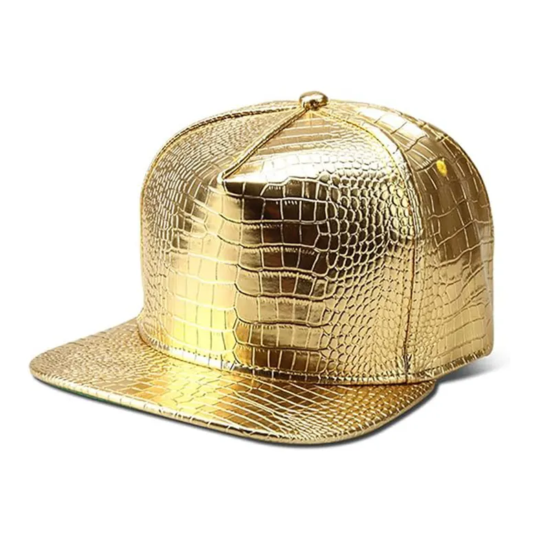 Custom Snapback Cap Metal Skull Gold Wholesale Snapback Cap Fitted Hats Baseball Cap With Golden Plate