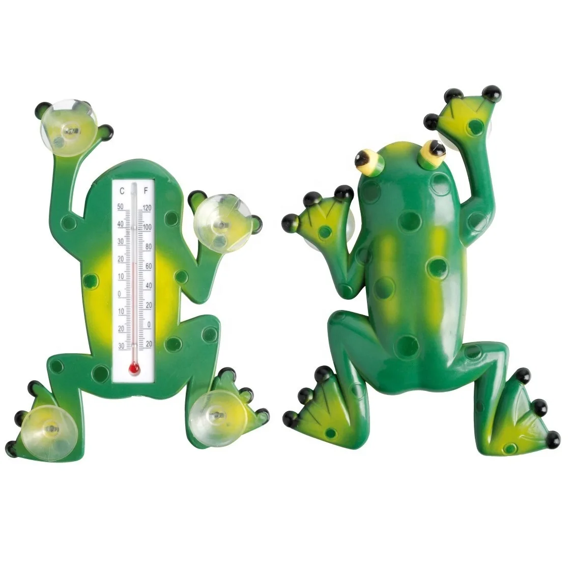 Climbing Stained Frog Shape Thermometer Decorative Window Thermometer with Suction Cups for Garden