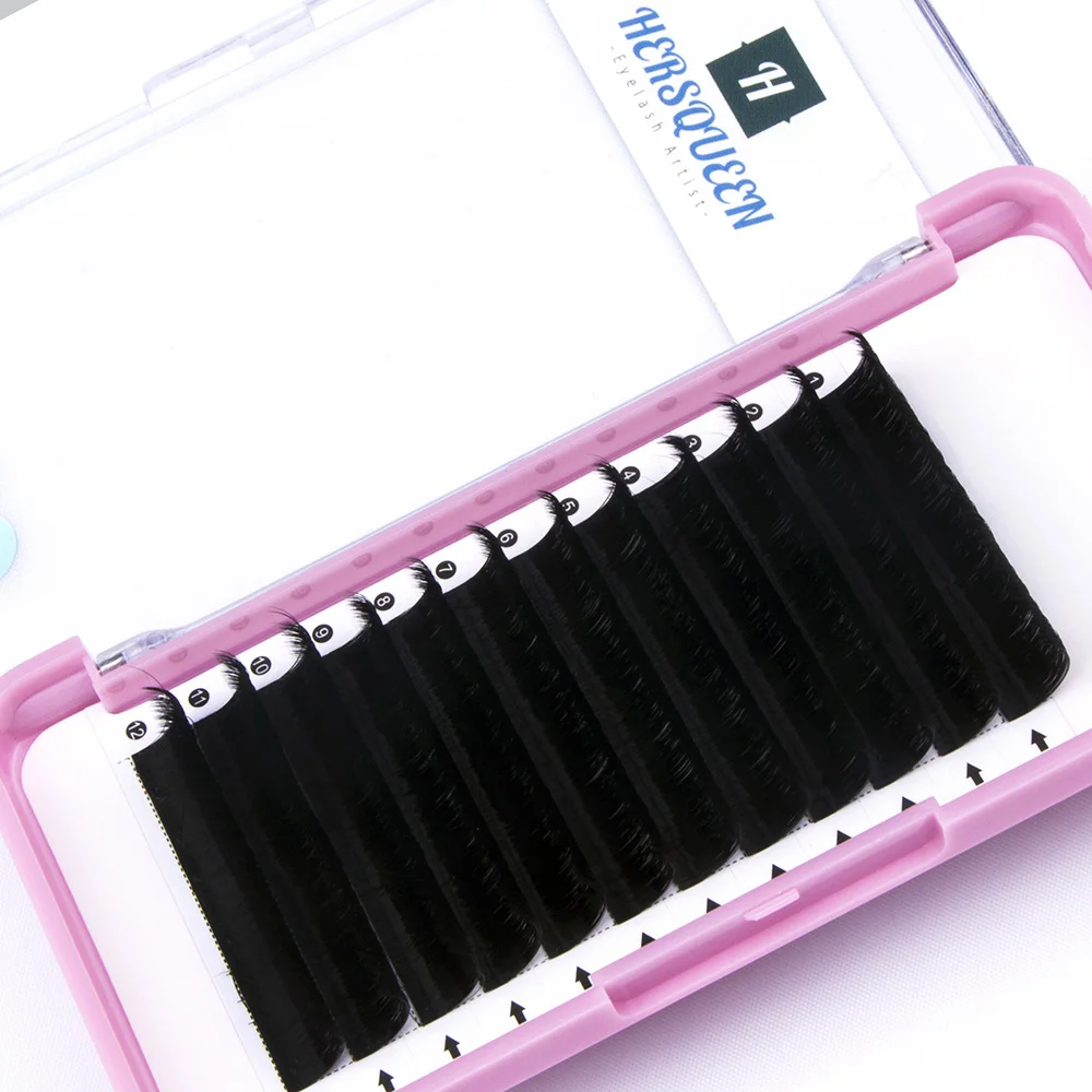 0.20 natural 3D flat individual eyelash extensions super loose based easy lashing premium ellipse flat classic lashes spit tips
