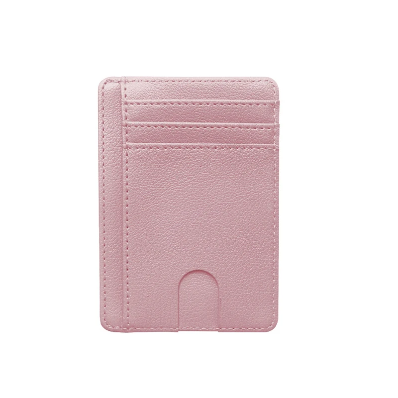 Custom Card Sleeves Rfid Front Pocket Wallet Minimalist Slim Cardholder PU Leather Credit Passport Holder