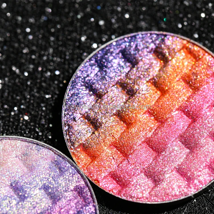 High Pigment Glitter Shine Custom Logo Eye Shadow Palette Multichrome Eyeshadow Rainbow Mixed Chrome Eye Shadow with my logo