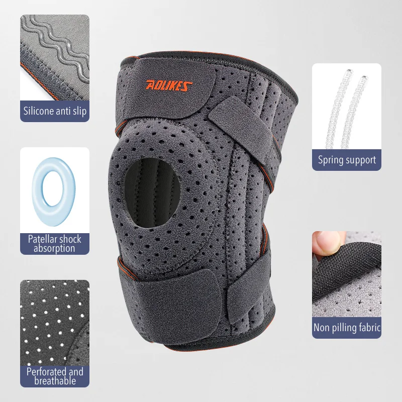 Aolikes adjustable compression knee brace football patella support strap for sport protective knee pads for men and women