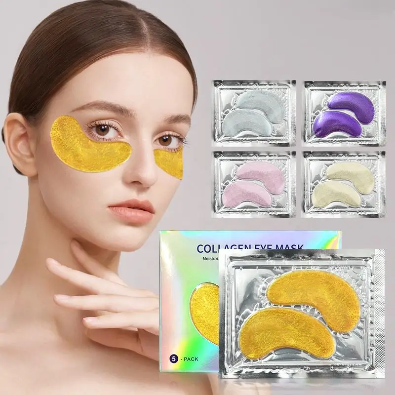 Manufacturer Private Label Moisturizing Eye Gel Pads Crystal 24k Gold Eye Mask Korean eye patches for dark circles and puffiness