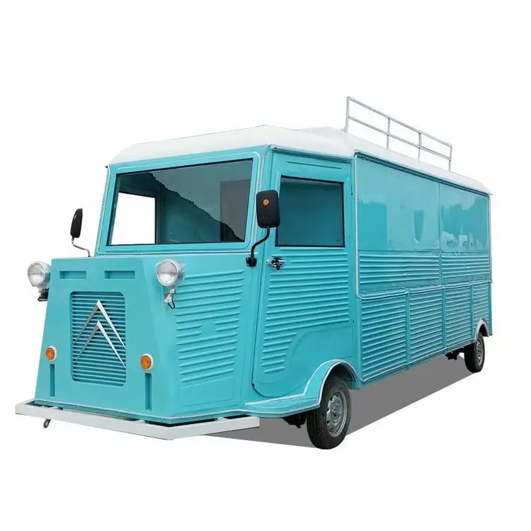 Commercial Food Trucks Catering Drivable Fast Food Truck Mobile Outdoor Electric Snacks Carts with Deep Freezer