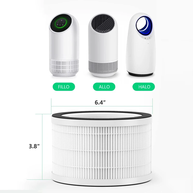 3-in-1 Pre-filter True H13 Filter and Activated Carbon Filtration Compatible with Afloia Fillo and MOOKA Allo Air Purifier