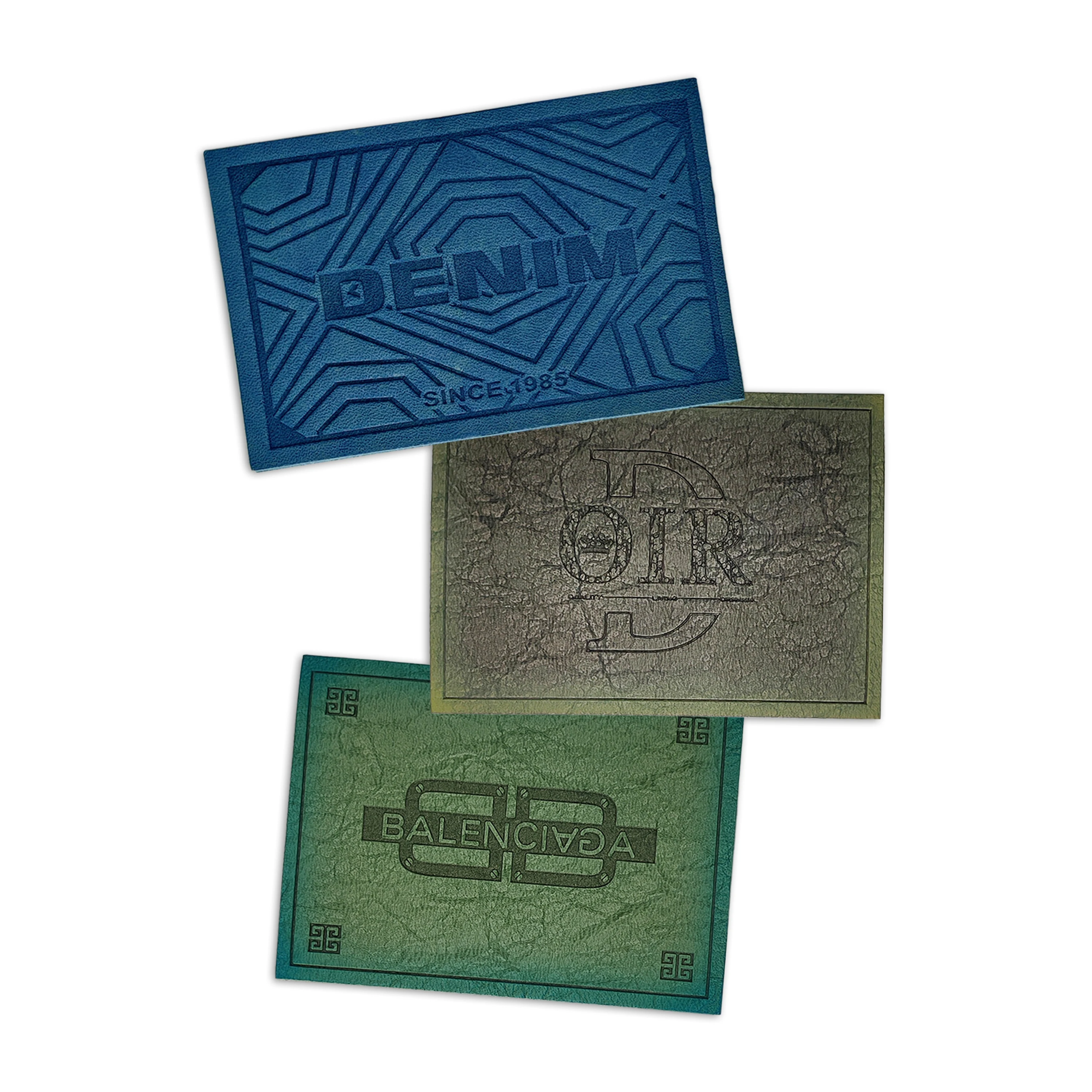 Custom Logo Embossed Genuine Pu Label Leather Patches For Jeans Clothing And Bags