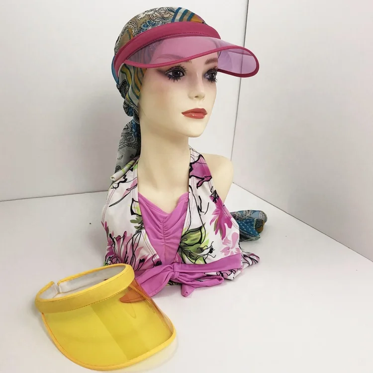 transparent sun visor caps uv protection visor caps hats plastic pvc sun visor caps transparent