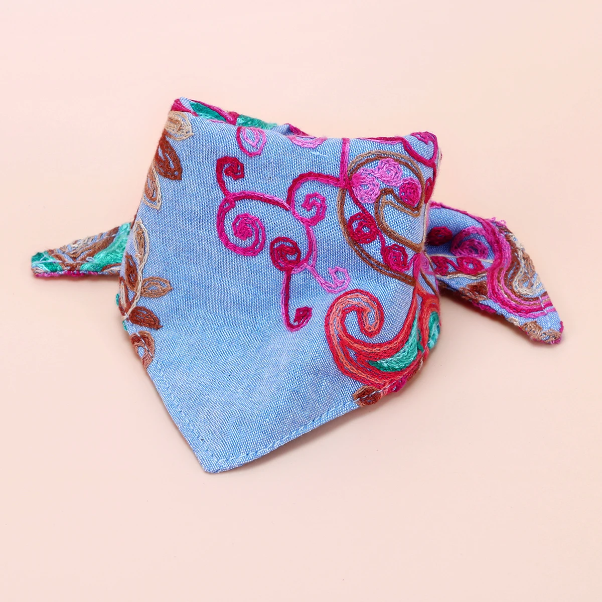 DFY Dog scarf Embroidered  dog accessories personalized printed pattern cotton washable dog bib