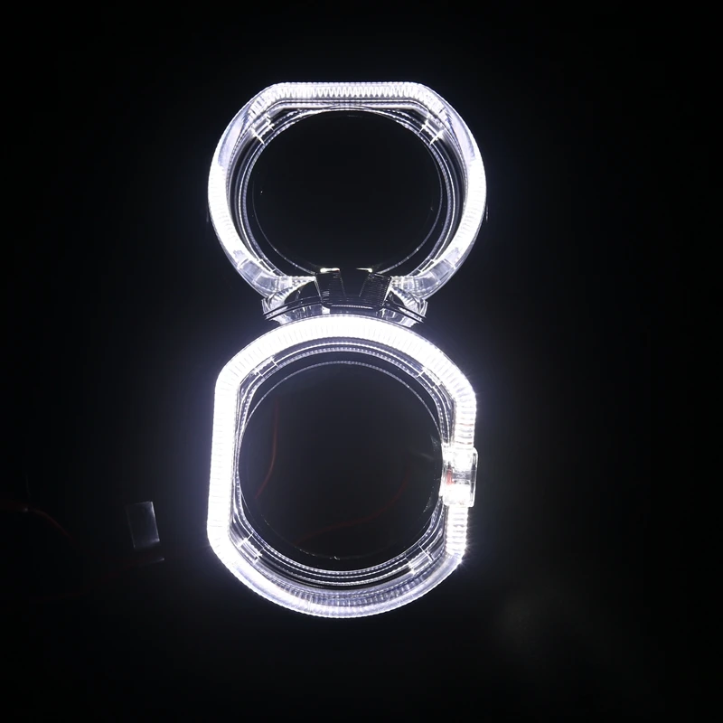 CQL 100mm 110mm led angel eyes led headlight halo ring,silver black chrome shroud,3inch shroud with led angel eyes