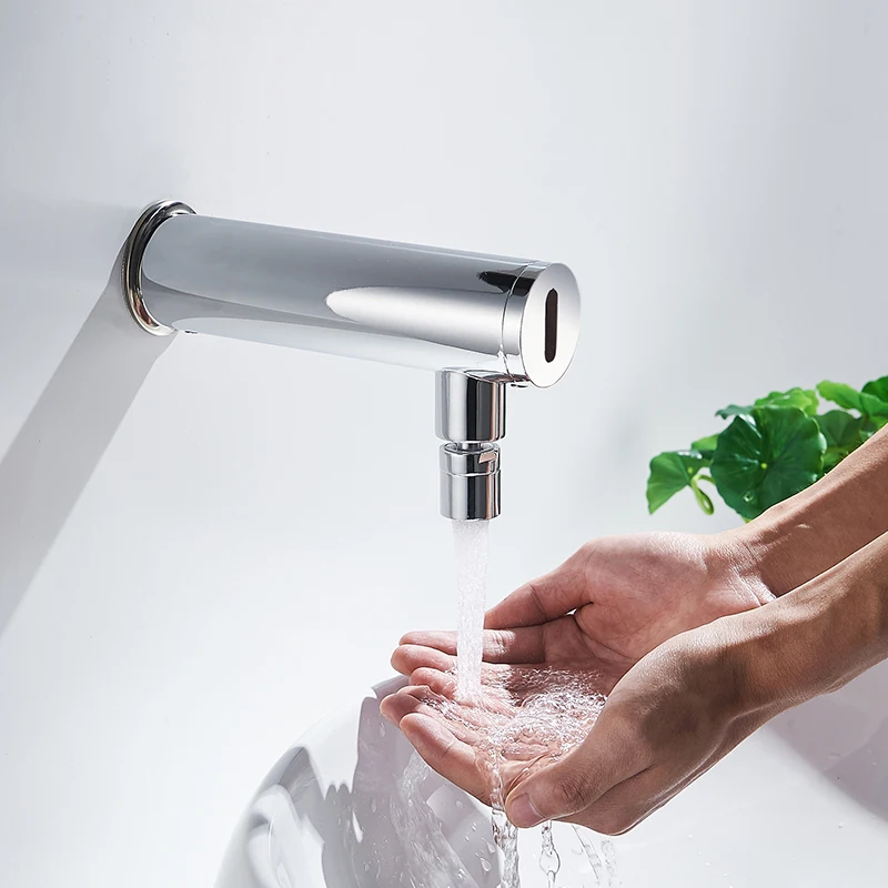 FLG Wall-mounted chrome induction in-wall sensor faucet