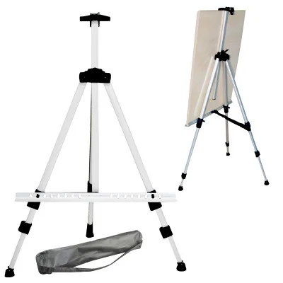 Extra Thick Aluminum Metal Tripod Adjustable Height Artist Easel Stand with Portable Bag for Floor/Table-Top Drawing and Display